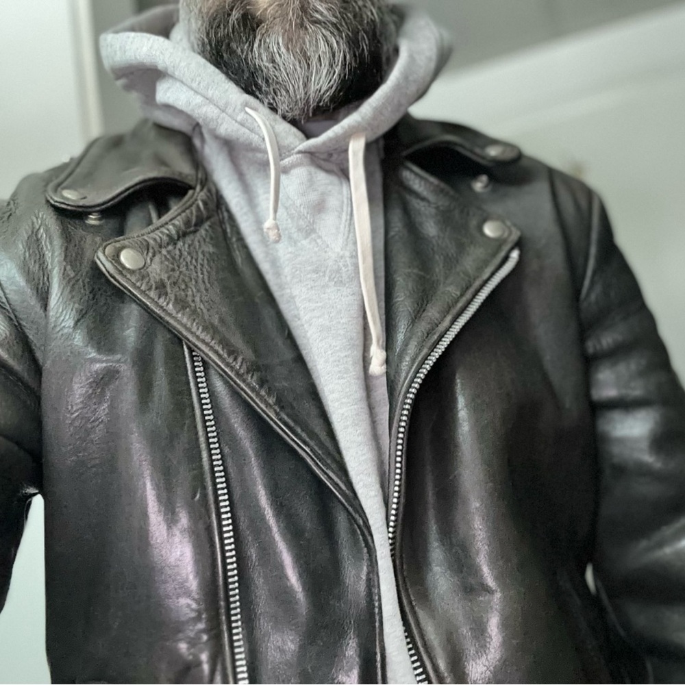 Men's natal leather, vintage Black Leather motorcycle Jacket
Heavy 1950s made 🇺🇸 - Picture 6 of 16